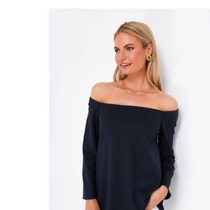 Tuckernuck Navy Off-Shoulder Blouse